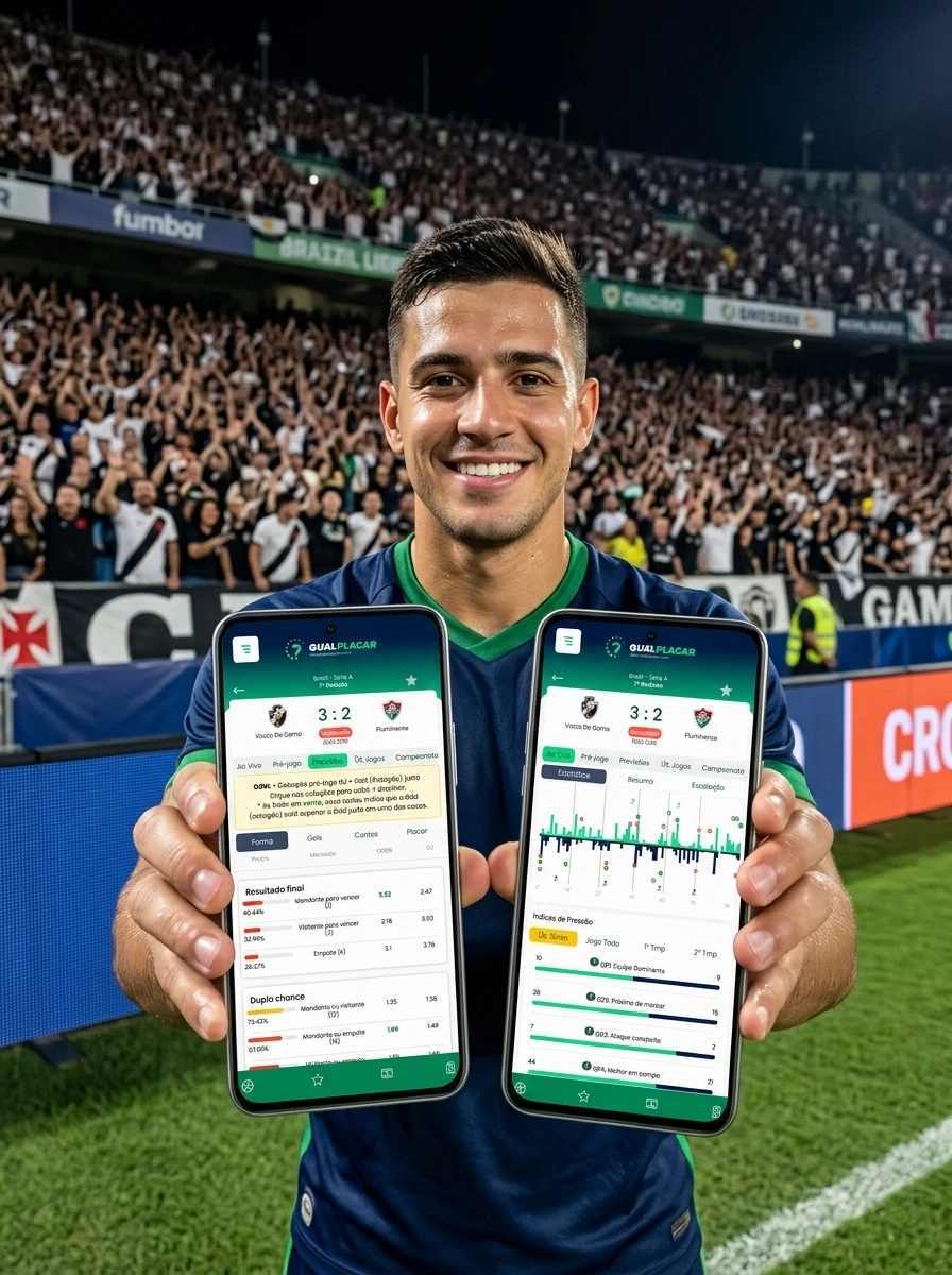 Jogador apontando aplicativo