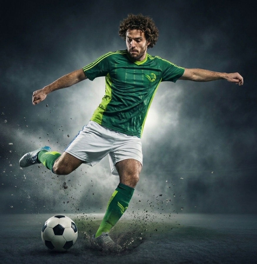 Jogador de Futebol em Ação